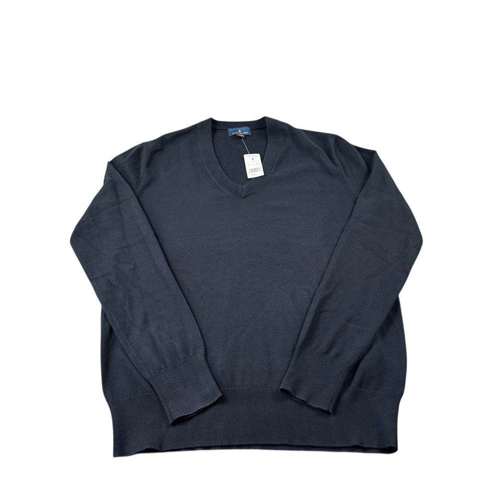 Brooks Brothers Black Combed Cotton Men's V Neck Sweater Size XS NWT